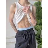 Белый летний жилет, хлопковая футболка без рукавов, в американском стиле, изысканный стиль