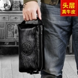 Вместительная и большая сумка с петлей на руку, длинная хваталка, бумажник, маленькая сумка клатч, из натуральной кожи