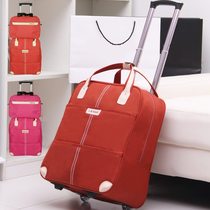 Duffel bag with pulleys Rod travel bag with wheels Womens portable travel waiting bag storage box Admission