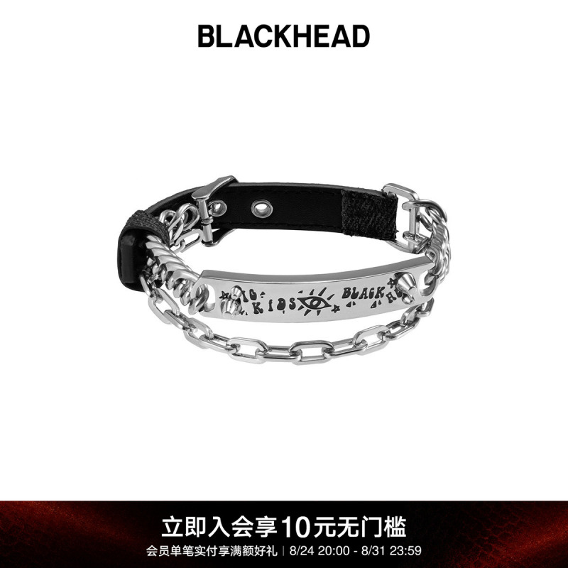 [Same Style as Liu Yaowen] Blackhead/Blackhead Dream Core Paradise Series Denim Graffiti Bracelet, Unique Spring/Summer Style