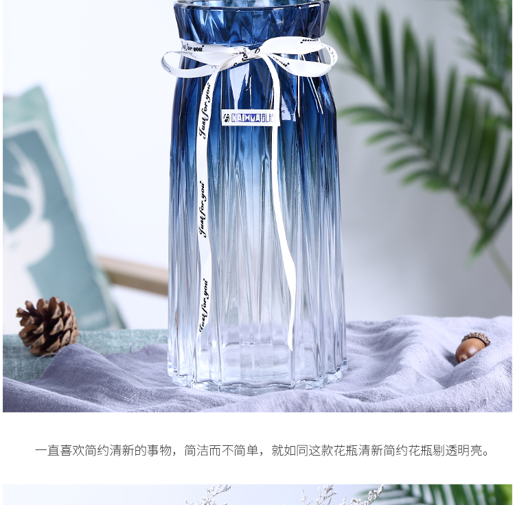 Sáng tạo châu Âu gradient thủy tinh bình thủy canh cây xanh lily lily sao bình hoa phòng khách cắm hoa - Vase / Bồn hoa & Kệ chau cay