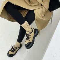 Harajuku style dad shoes womens 2021 new trendy platform shoes thick bottom casual all-match loafers lace-up sports shoes