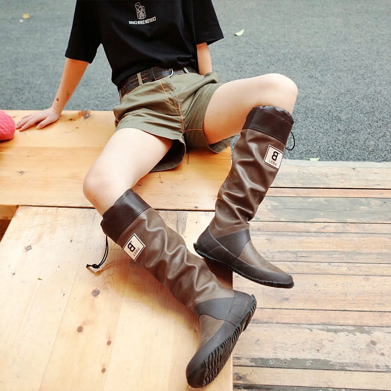 Tennis Red Rain Shoes Women Fashion outwear 2022 WATER SHOES WOMEN'S NEW WATERPROOF ANTI-SLIP HIGH CYLINDER BOOTS DAY SERIES RAIN BOOTS LONG BOOTS