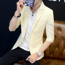 Summer small suit mens casual mid-sleeve suit men Korean version of slim suit handsome teenagers seven-point sleeve jacket