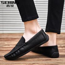 West Sharp Men Shoes 2020 Summer New Leisure Bean Bean Shoes Mens Han Version 100 Hitch Driving Shoes Genuine Leather Breathable Leather Shoes