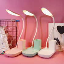 Three-speed touch dimming reading lamp USB charging eye protection student pen holder bedside night light dormitory portable