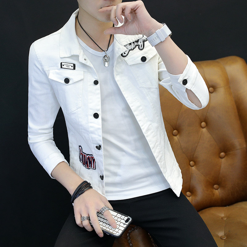 Men's denim jacket men's 2021 spring and autumn season new handsome clothes trendy men's Korean version of the autumn clothing slim fit jacket