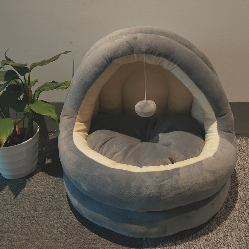 Yurt cat nest Four-season universal semi-enclosed deep sleep nest Winter warm cat bed Cat house Cat supplies
