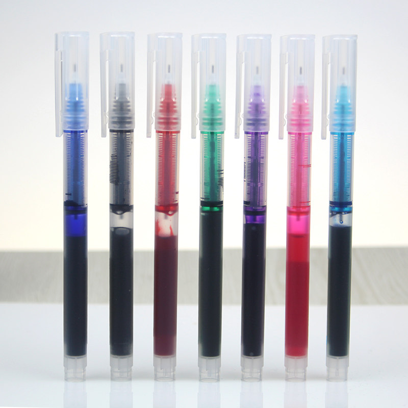 White Snow Stationery Straight Liquid Type Walking Pearl Pen 0 5mm Speed Dry Color Needle Pen Students With Water Pen Color Hand-painted Pen T16 Speed Dry 7 Color Ink Optional Frosted Pen Holder 