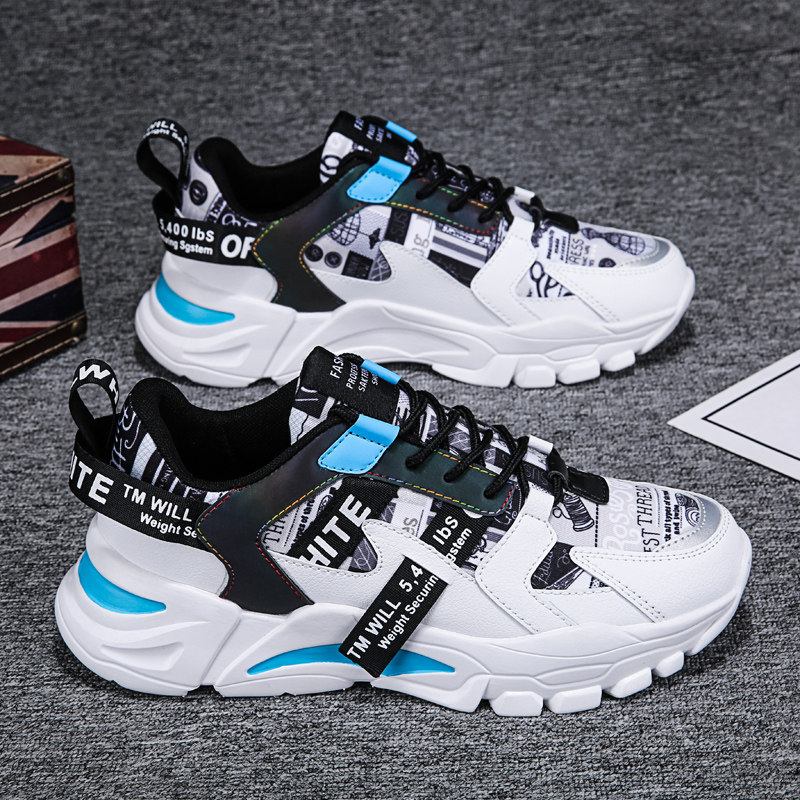 2022 new men's shoes winter trend all-match sports ins youth increase breathable thickening dad tide shoes men