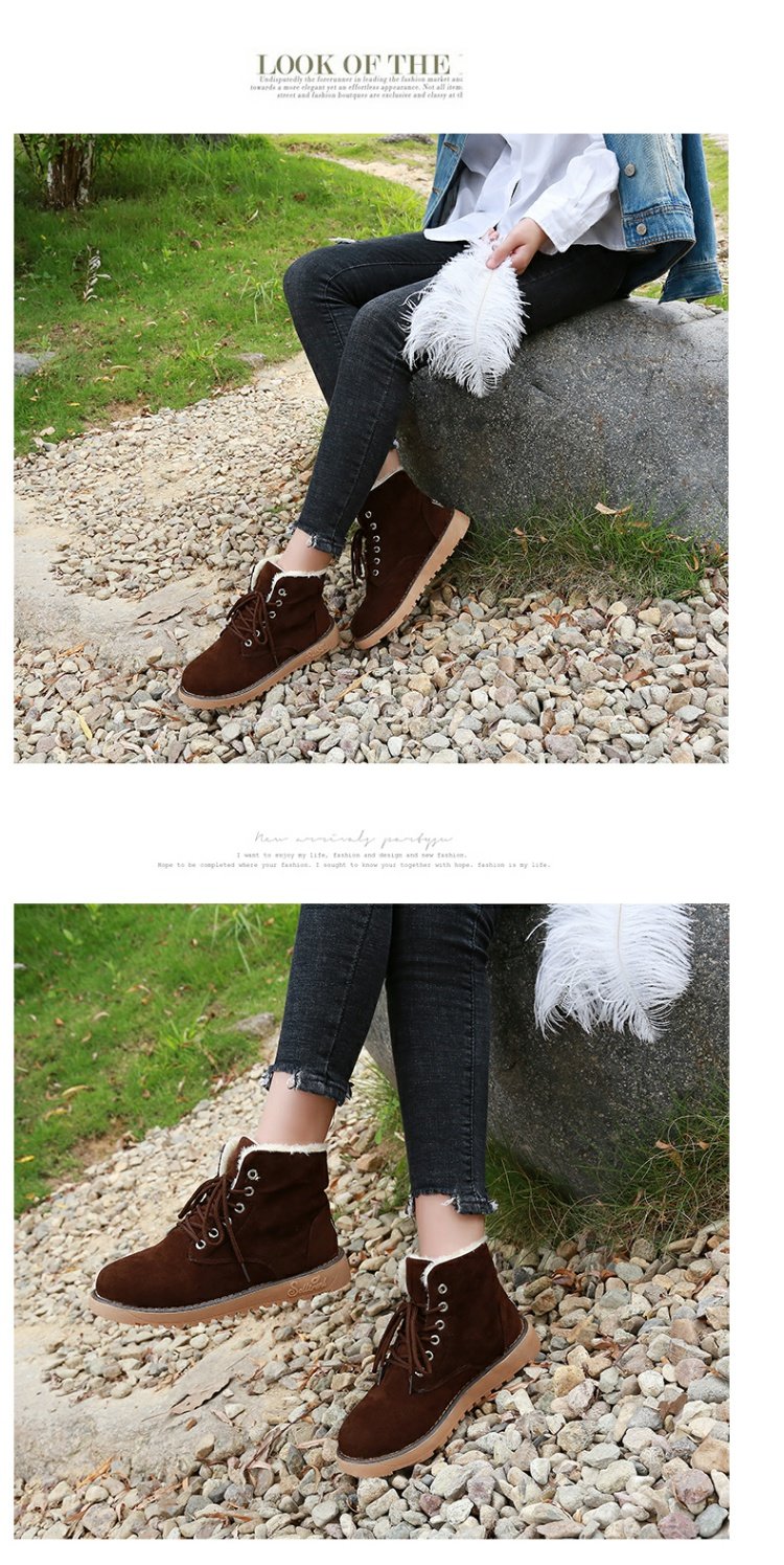 Giày bốt trẻ em Hàn Quốc phiên bản giày cotton 2018 cà vạt mới Martin boot mùa đông cộng với giày đế bệt nhung boot nữ cao cổ