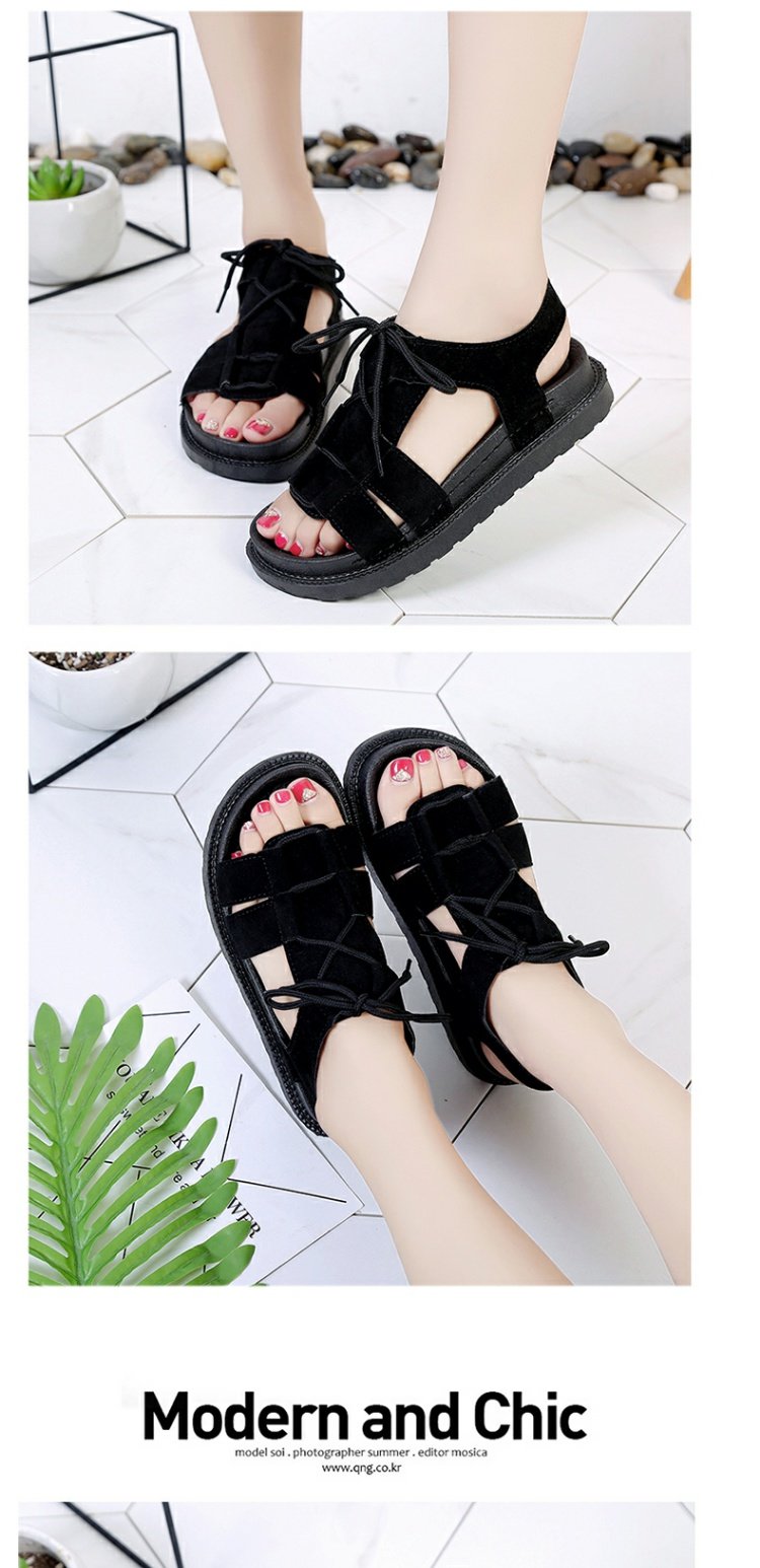 Giày đế bệt đế bằng nữ sinh viên phiên bản Hàn Quốc của sandal hoang dã 2018 hè mới quai mềm đế xuồng Giày đế bệt giày quai hậu nữ