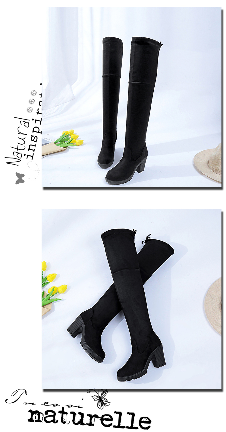 Mùa thu và mùa đông mới qua đôi giày cao đến đầu gối của trẻ em Giày cao gót Martin boot cao cổ nữ
