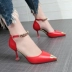 2018 hè mới châu Âu và Mỹ baotou stiletto thời trang giày thời trang mỏng từ khóa chic chic sandal nữ