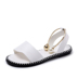 Mùa hè 2018 phiên bản mới của Hàn Quốc của giày sandal hở mũi nữ đế bằng phẳng đơn giản thời trang ngọc trai Giày Roman giày nữ thủy triều sandal đế cao Sandal
