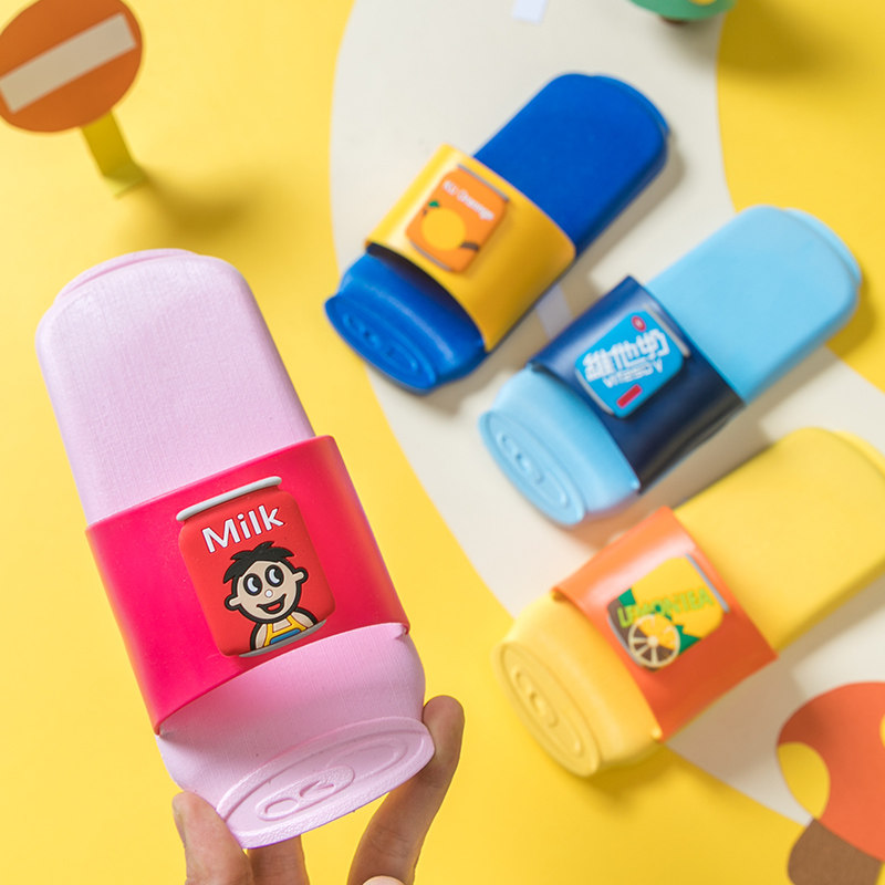 Child Slippers Summer Indoor Home Boy Cartoon Girl Slippers Bath anti-slip parent-child slippers One family of three