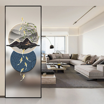 Tempered art glass home bathroom toilet half wall screen partition living room entrance cabinet double-sided light transmission