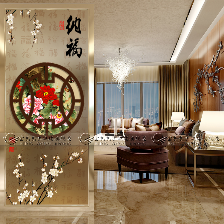 Manufacturer Direct Sales Art Glass Engraving Crafts Screen Partition Double Face Effect Solid Touch Screen Nafu