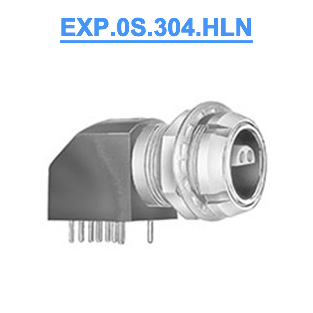EXP 0S 304 HLN Half-moon Printed Circuit Board 90° Crop Socket Push and Push Self-lock Connector