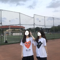 2021 New Japanese Tide Brand Classic Bee Love Short Sleeve Men Couple Pure Cotton Loose Joker White T-shirt Women