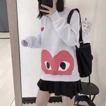 2021 Autumn New Japanese Tide brand men and women love long sleeve T-shirt Joker cotton loose white sweater