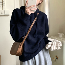 Even hat-knit sweaters 2021 autumn and winter new fashion foreign gas minus age loose sleeves Thickened Sweater Jacket