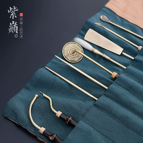 紫巅 Высокий набор инструментов благовония из ароматной пудрой дороги, чтобы протолкнуть семь кусочков фиолетовой ручки корня бамбука, чтобы дать сумки конопли