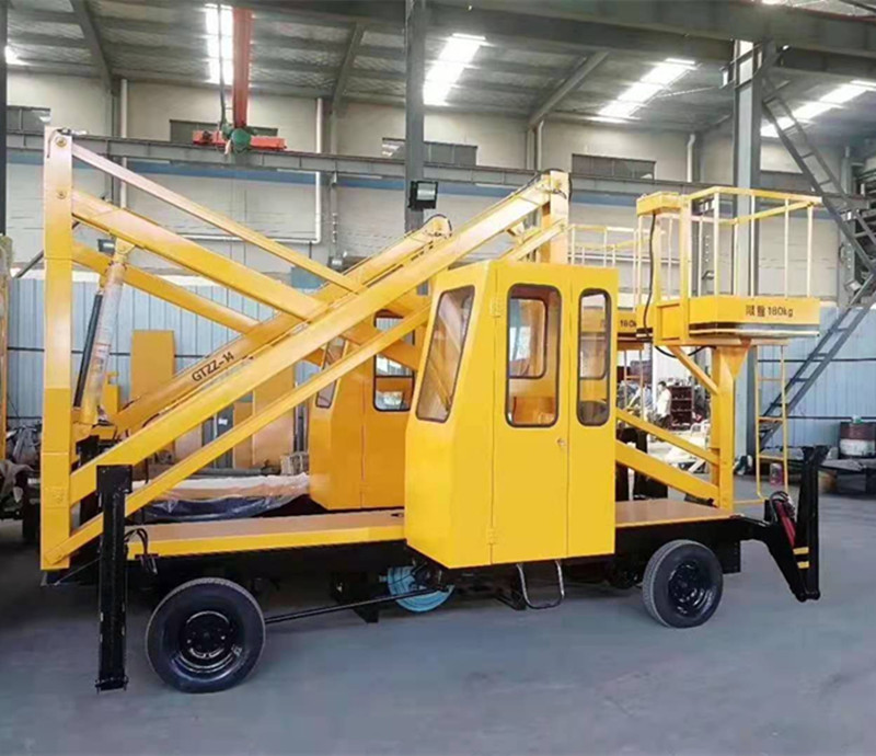 Diesel engine curved arm lift street lamp monitoring and installation of high-altitude operation platform battery hydraulic lift ladder