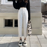 Белые цветные штаны, осенние джинсы, высокая талия, свободный прямой крой, коллекция 2023, по фигуре