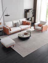  Sofa small apartment Modern simple light luxury fabric apartment net celebrity living room minimalist leave-in technology cloth small sofa