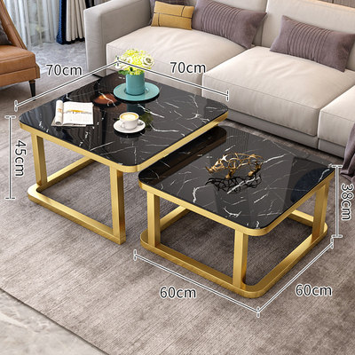Coffee table modern minimalist Nordic small apartment simple small tea table home living room creative tempered glass square tea table