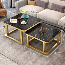  Coffee table Modern simple Nordic small apartment simple small tea table household living room creative tempered glass square tea table