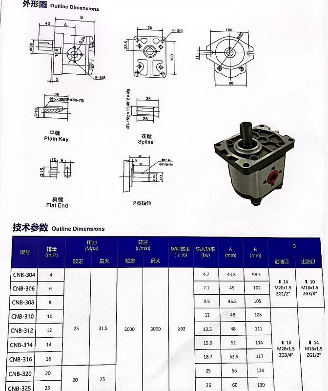 Bơm bánh răng thủy lực CBN-T304-325 bơm bánh răng nhỏ áp suất cao bên trái lắp ráp bơm thủy lực bên phải đầy đủ bơm thủy lực máy xúc komatsu xilanh thủy lực 50 tấn