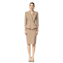 Ruinuo khaki suit skirt womens summer high-end professional commuting wear temperament host lawyer work clothes