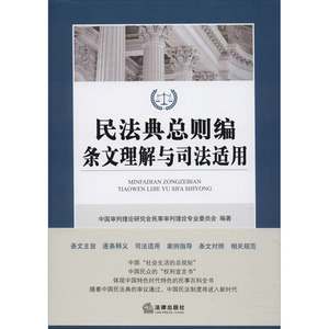 民法典总则编条文理解与司法适用 中国审判理论研究会民事专业委员会 编 法律实务 社科 中国法律图书有限公司