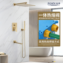 American ZOSN Zoo extension wire drawing gold hot-melt dark dress embedded in wall-style hidden soled hot and cold shower shower suit