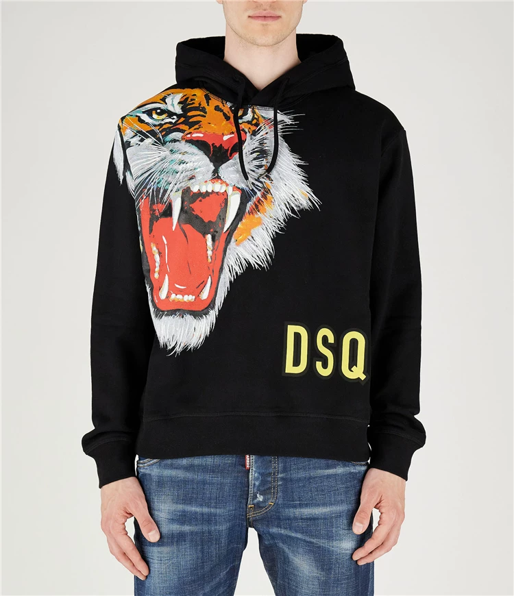 [OneFriend] DSQUARED2 22SS весна-лето тигровая голова принтованный удлиненный худи S74Gu0598