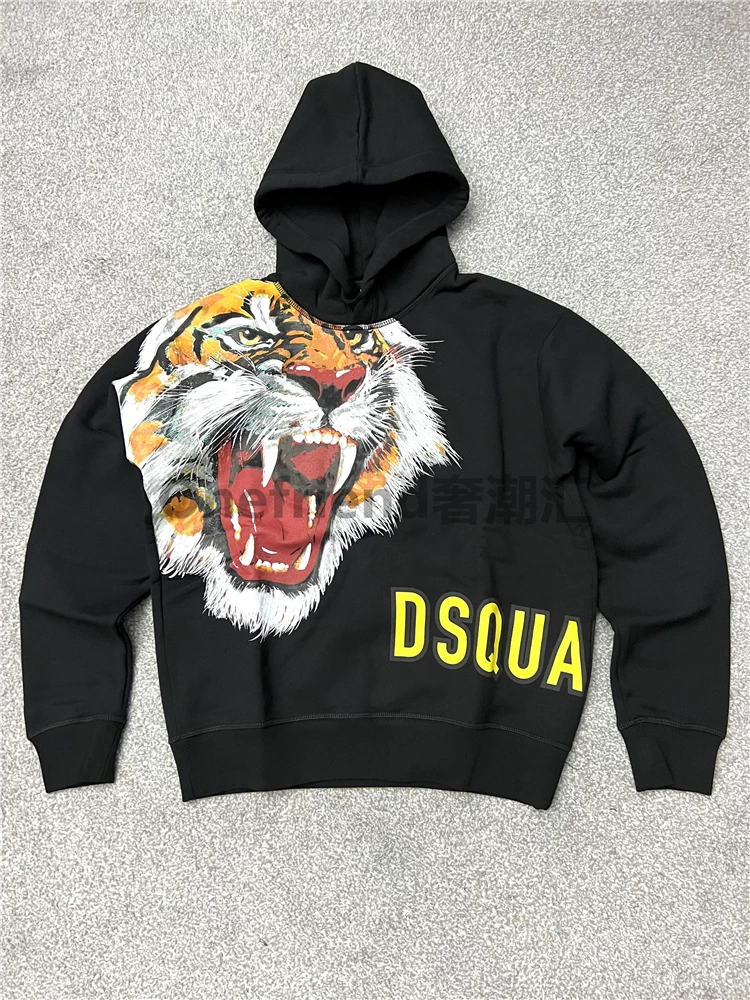 [OneFriend] DSQUARED2 22SS весна-лето тигровая голова принтованный удлиненный худи S74Gu0598