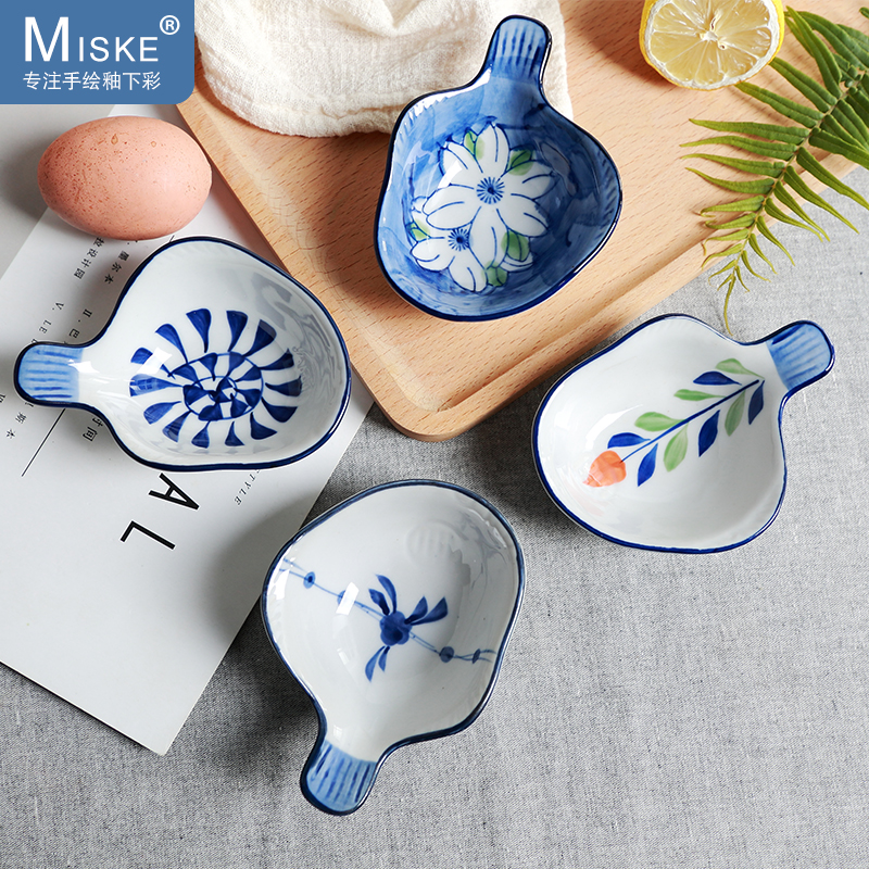 Disc ceramic household utensils with irregular condiment Disc Disc vinegar pickled side dish flavor dish creative snack dishes