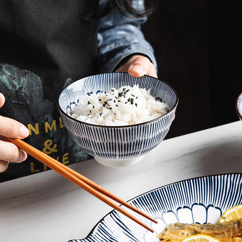 miske ceramic bowl plate bowl chopsticks dishes Japanese porcelain tableware thread series ceramic tableware set combination