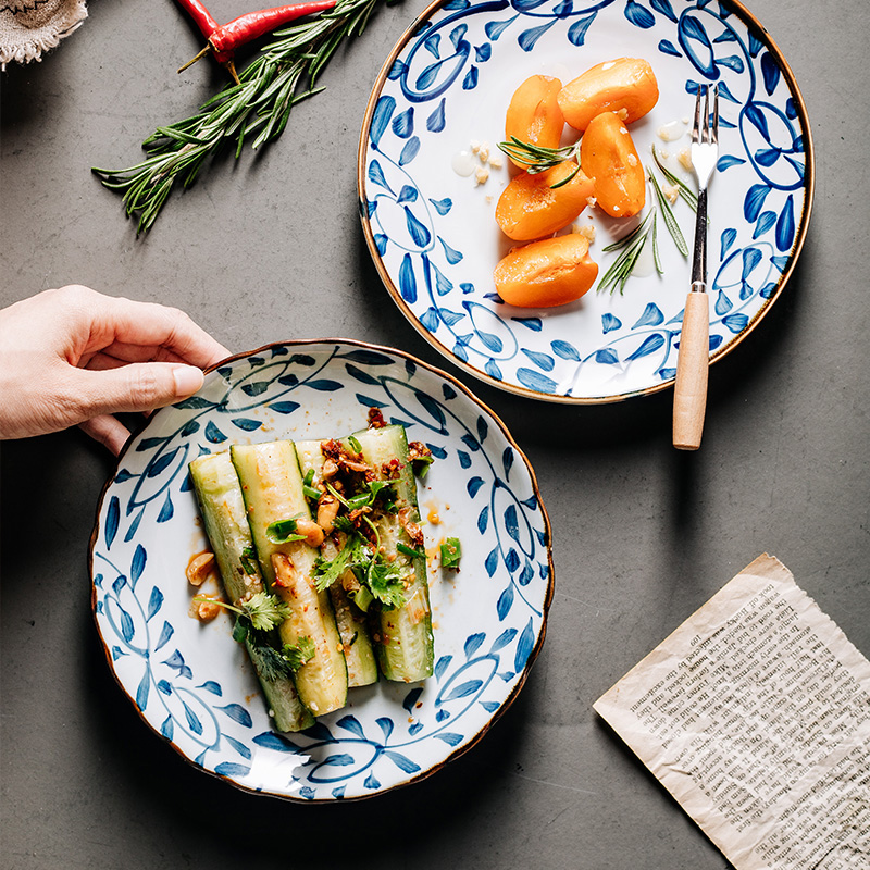 Japanese ceramic plate hot dish dish dish dish irregular number plate household dish of creative SaPan dishes