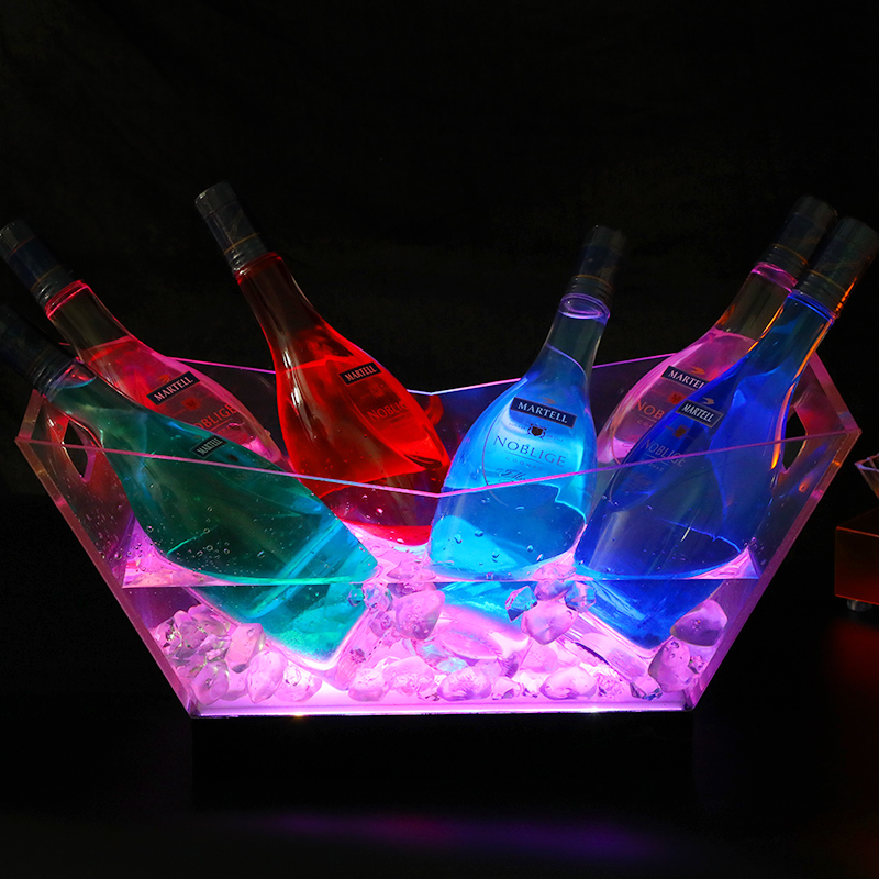 Zooshang luminous ice bucket Champagne bucket Ice bucket LED creative bar KTV champagne boat Beer keg Acrylic ice tank
