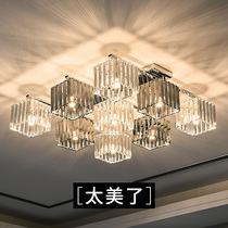 Living room lamp 2021 new lamp modern simple atmospheric bedroom crystal lamp living room headlight crystal ceiling lamp