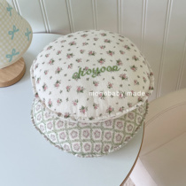 monobaby Korean floral round childrens pillow with custom embroidery