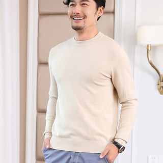 2025 Spring and Autumn New Round Neck Pullover Sweater Men's Classic Business Base Knitwear Loose Pullover Long Sleeve