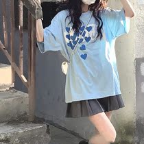 Short sleeve Korean version of summer 2021 new climax ins design feeling small half sleeve long cotton T-shirt women