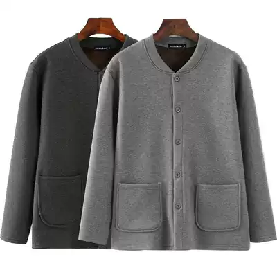 Men's plus velvet thick open heating clothing for middle-aged and elderly super soft velvet father jacket autumn winter warm jacket