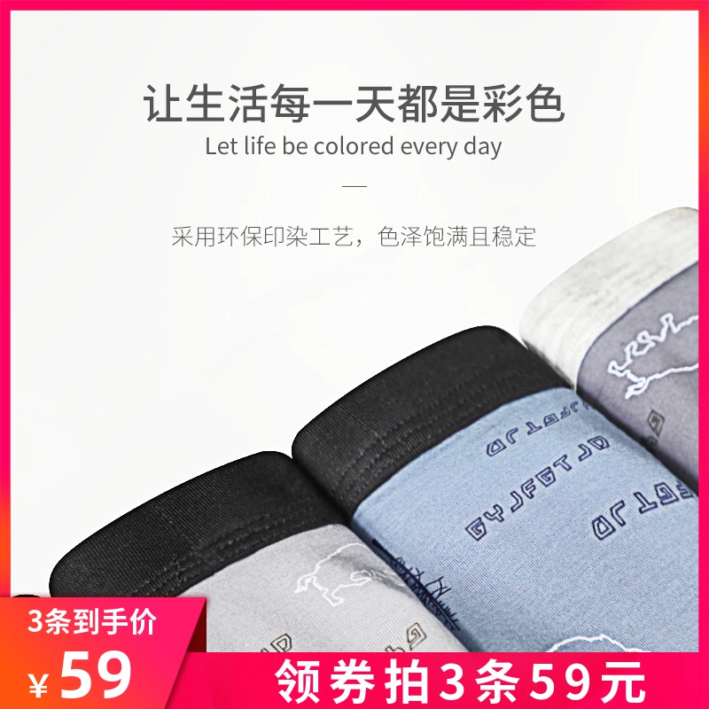 Yufan Đồ lót nam Thu / Đông Kháng khuẩn Nam cỡ lớn Quần lót Boxer Quần đùi Quần đùi Nam Cá tính Thời thượng - Giống cái