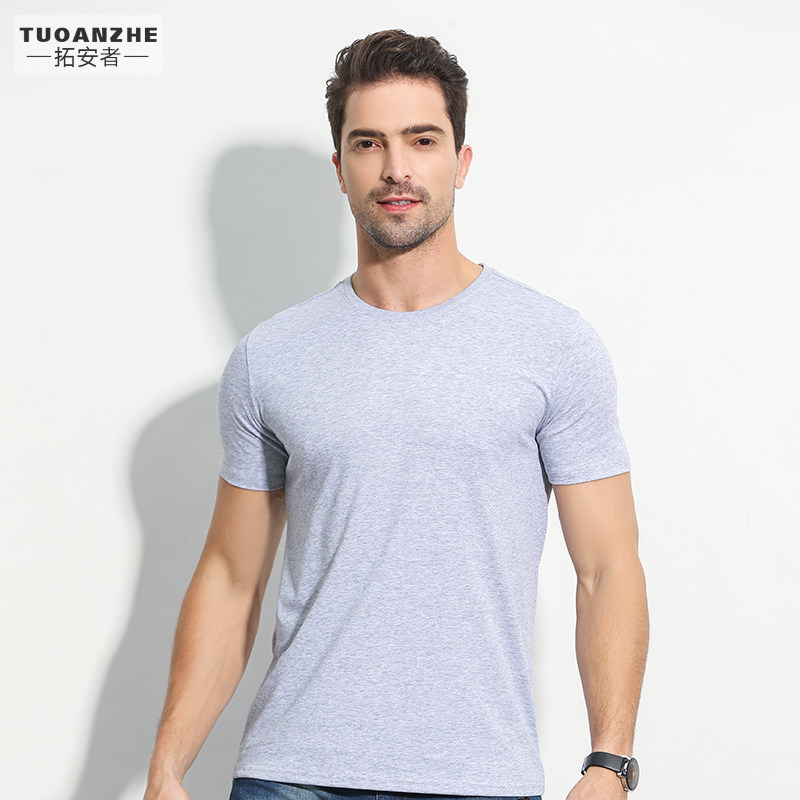 Millet overalls Summer Crewneck Solid Color T-shirt Cotton Embroidered Pattern Class Wear Short Sleeve Men's Loose Workwear Customized