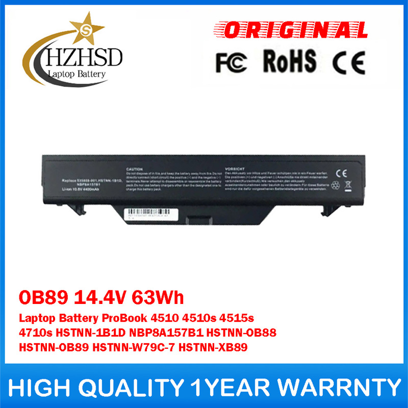 Suitable for Hp 4510 4710S Hstnn-1B1D/Ob88/Ob89/Xb89 Laptop Battery Ob89